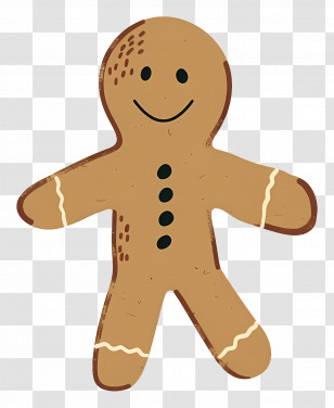 Gingerbread Man - Classic Gingerbread Man Illustration In Minimalist Style Transparent PNG