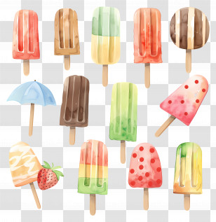 Popsicles - Colorful Summer Popsicles Transparent PNG