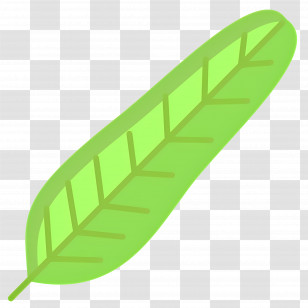Banana Leaf - Green Leaf In Cartoon Style Transparent PNG