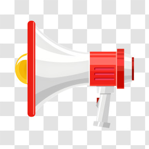 Megaphone - Red And White Megaphone For Announcements Transparent PNG