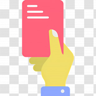 Red Card - Hand Holding Pink Card Transparent PNG