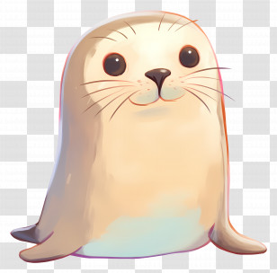 Cute Cartoon Seal - Cute Seal Illustration Transparent PNG