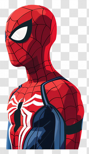 Spiderman - Spiderman Cartoon Illustration With Web Design Transparent PNG
