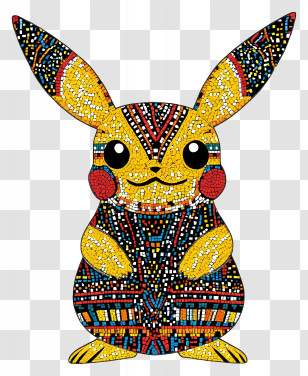 Pokemon Pikachu - Mosaic Pikachu Art Transparent PNG