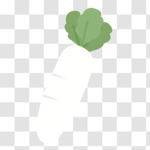 Icon - White Radish With Green Leaves Transparent PNG