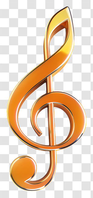 Music Notes - Gold Treble Clef For Music Enthusiasts Transparent PNG