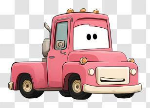 Cartoon Truck - Pink Cartoon Truck Illustration Transparent PNG
