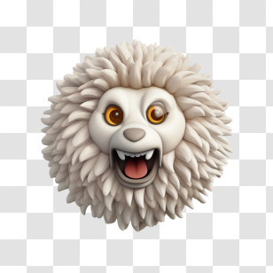 Lion - White Fluffy Animal Cartoon Transparent PNG