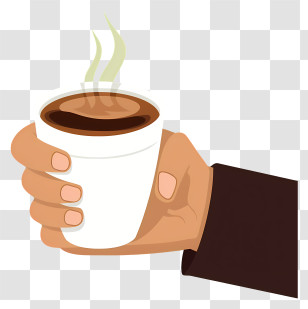 Cup Of Coffee - Hand Holding Coffee Cup Illustration Transparent PNG