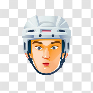 Ice Hockey - Hockey Player With Helmet Transparent PNG