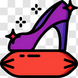 Cinderella Shoe - Purple High Heel Shoe On Pillow Transparent PNG
