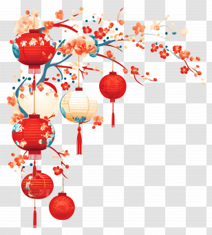 Lunar New Year - Red Lanterns For Chinese New Year Transparent PNG