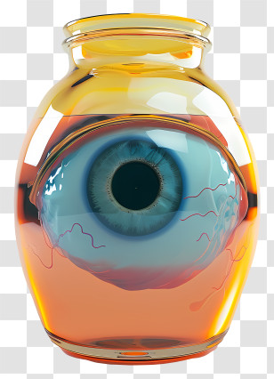 Jar With Eye - Eyeball Preserved In Glass Jar Transparent PNG