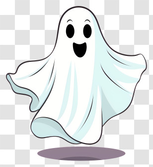 Ghost - Cute Ghost Illustration In Cartoon Style Transparent PNG