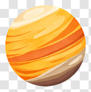 Planet Logo - Striped Orange Planet Illustration Transparent PNG