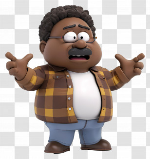Cleveland Brown - Cartoon Man In Plaid Shirt Transparent PNG