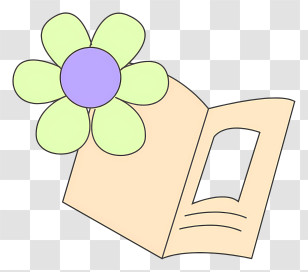 Book With Flower - Cartoon Flower With Open Book Illustration Transparent PNG