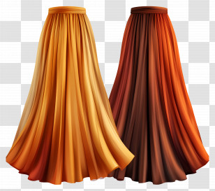 Autumn Skirt - Elegant Golden And Brown Maxi Skirts Transparent PNG
