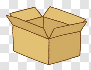 Cardboard - Open Cardboard Box In Cartoon Style Transparent PNG
