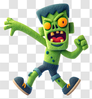 Dabbing Zombie - Cartoon Green Zombie Transparent PNG