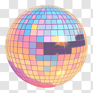Disco Ball - Colorful Disco Ball With Reflective Design Transparent PNG