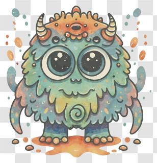 Cute Monster - Whimsical Cute Monster Illustration Transparent PNG