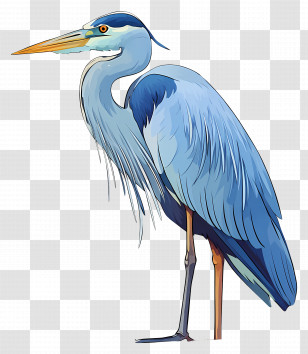 Heron - Blue Heron Bird Illustration Transparent PNG