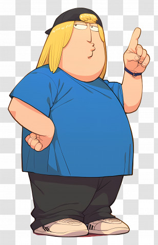 Chris Griffin - Cartoon Character In Blue Shirt Transparent PNG