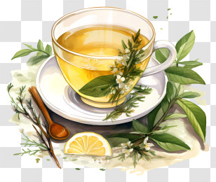 Cup Of Tea - Herbal Tea With Lemon Transparent PNG