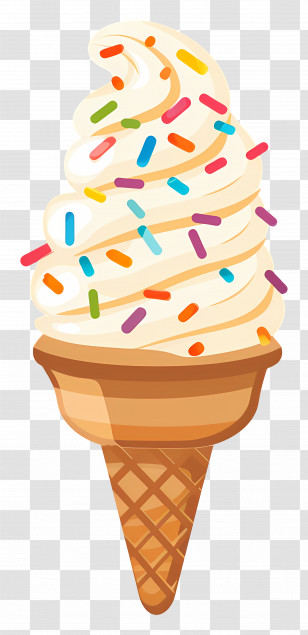 Ice Cream With Sprinkles - Ice Cream Cone With Sprinkles Transparent PNG