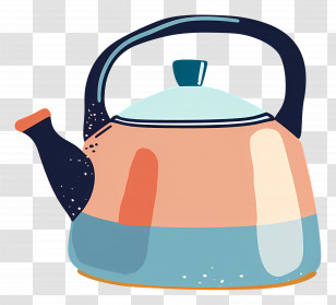 Kettle - Colorful Kettle Illustration For Kitchen Design Transparent PNG