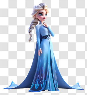 Frozen Elsa Princess - Cartoon Princess With Blue Gown Transparent PNG