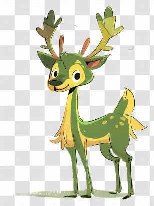 Cartoon Reindeer - Adorable Cartoon Deer With Antlers Transparent PNG