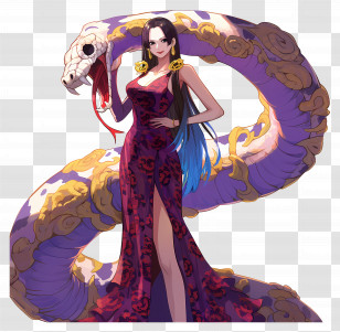 Boa Hancock - Woman Standing With Dragon Transparent PNG