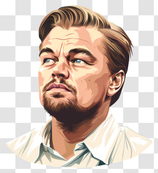 Leonardo Dicaprio - Detailed Portrait Illustration Transparent PNG