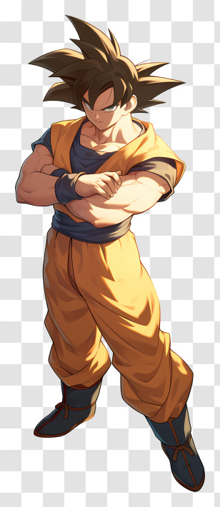 Goku Anime - Anime Warrior With Blue Hair Transparent PNG