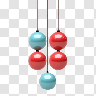 Christmas Ball - Red And Blue Hanging Decorative Spheres Transparent PNG