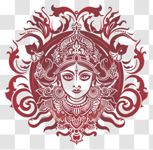 Durga Maa - Ornate Goddess Illustration Transparent PNG