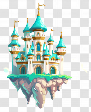 Disney Castle - Fantasy Floating Castle Design Transparent PNG