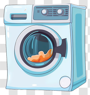 Washing Machine - Cartoon Washing Machine With Clothes Transparent PNG