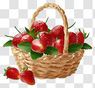 Realistic Strawberry Basket - Basket Of Fresh Strawberries Transparent PNG
