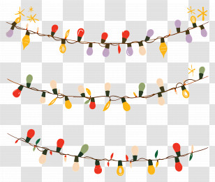 Christmas Lights String - String Of Colorful Holiday Lights Transparent PNG