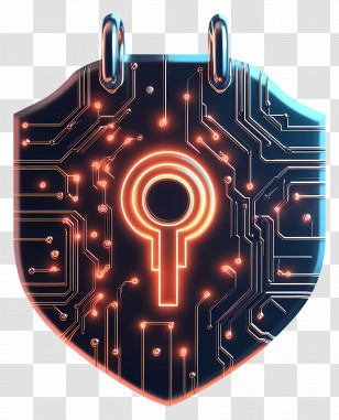 Cyber Security - Digital Shield With Circuit Design Transparent PNG