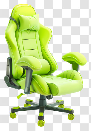 Gaming Chair - Ergonomic Green Gaming Chair Transparent PNG