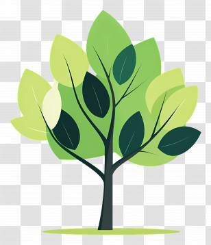 Simple Tree - Cartoon Green Tree Illustration Transparent PNG