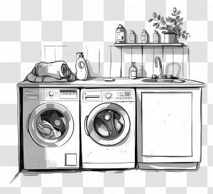 Laundry Room - Laundry Room With Washer And Dryer Transparent PNG