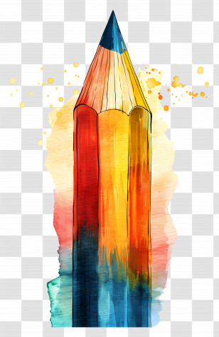 Cartoon Pencil - Colorful Pencil For Art And Drawing Transparent PNG