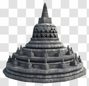 Borobudur Temple - Ancient Stone Stupa Architecture Transparent PNG