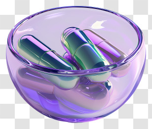 Medicine Tablet - Glass Bowl Filled With Capsules Transparent PNG