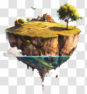 Floating Land - Floating Island In The Sky Transparent PNG